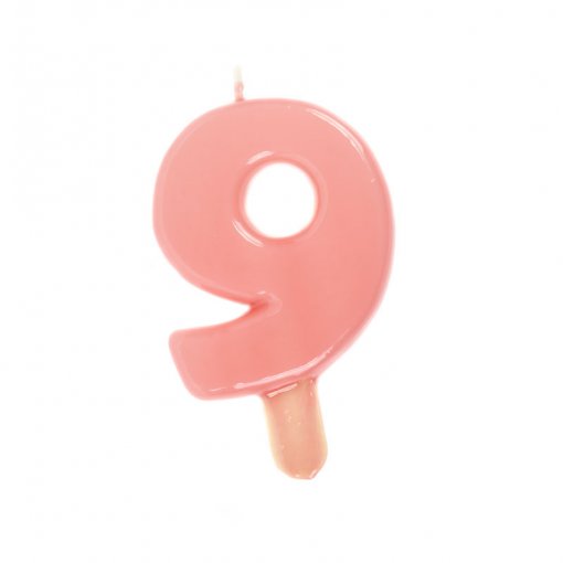 Vela de Aniversário Rosa Claro 9,5cm nº9