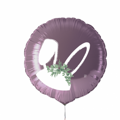 Balão Foil Redondo Lavanda 18'' Orelhas Coelho