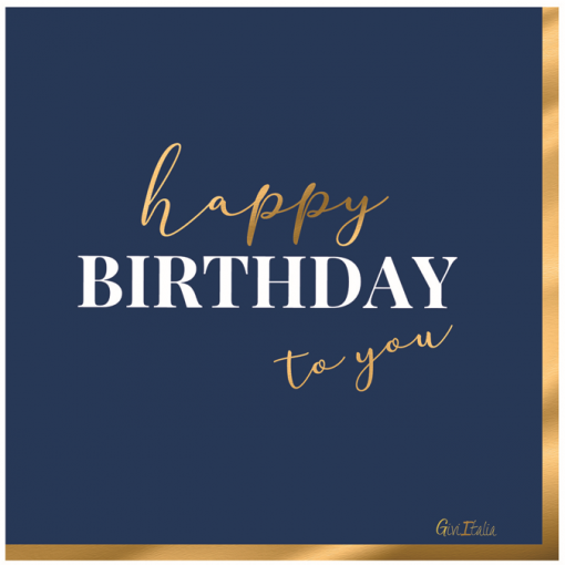 16 Guardanapos 33cm Happy Birthday To You Azul