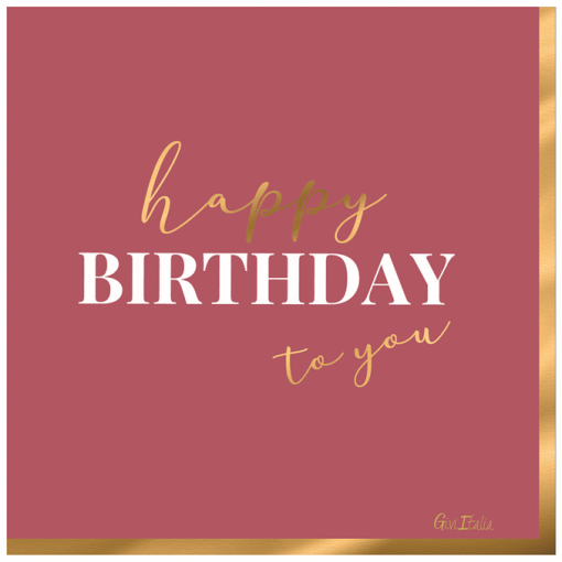 16 Guardanapos 33cm Happy Birthday To You Rosa