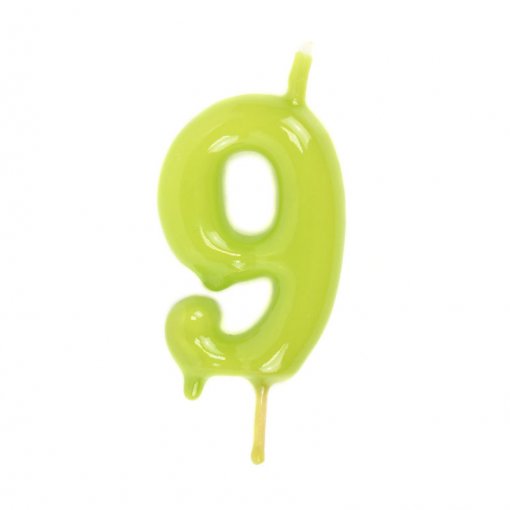 Vela Aniversário 6cm Pistáchio nº9