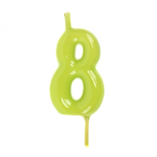 Vela Aniversário 6cm Pistáchio nº8