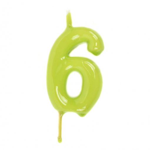 Vela Aniversário 6cm Pistáchio nº6