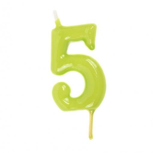 Vela Aniversário 6cm Pistáchio nº5