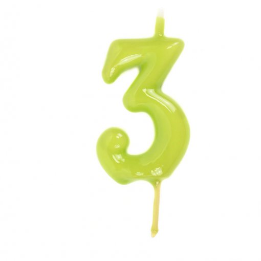 Vela Aniversário 6cm Pistáchio nº3