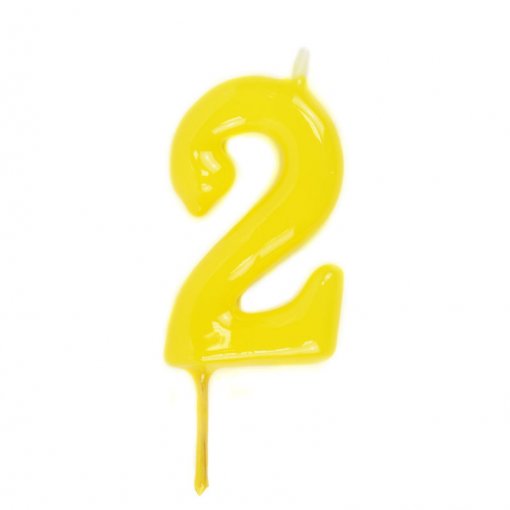 Vela Aniversário 6cm Amarelo nº2