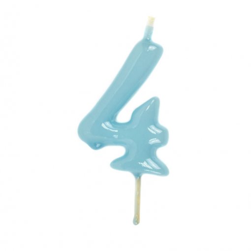 Vela Aniversário 6cm Azul Claro nº4