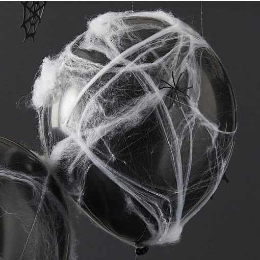 5 Balões Latex 12'' com aranhas e teias de aranha - Halloween