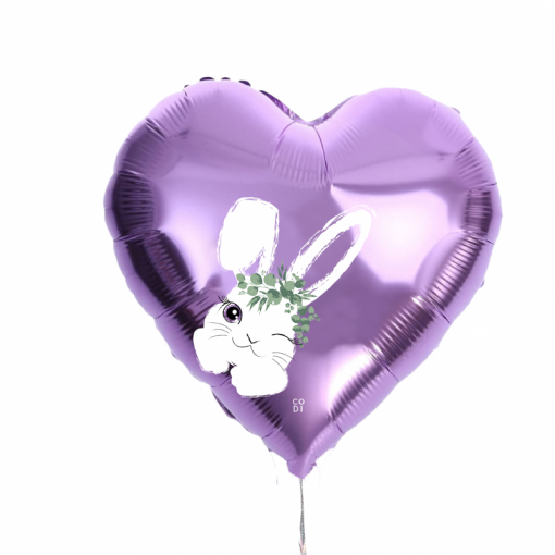 Balão Foil Coração Lavanda 18'' Coelho 