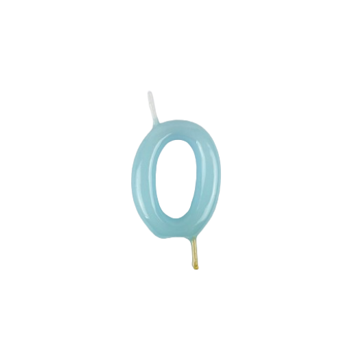 Vela Aniversário 6cm Azul Pastel nº0