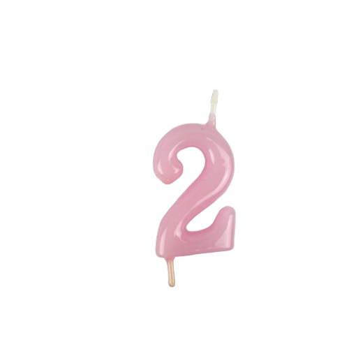 Vela Aniversário 6cm Rosa Pastel nº2