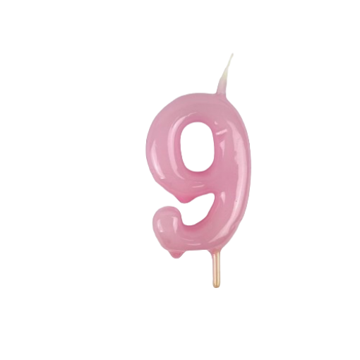 Vela Aniversário 6cm Rosa Pastel nº9