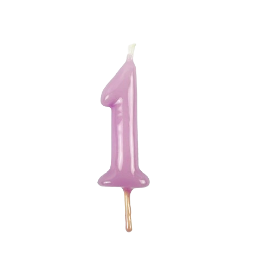 Vela Aniversário 6cm Lilás nº1
