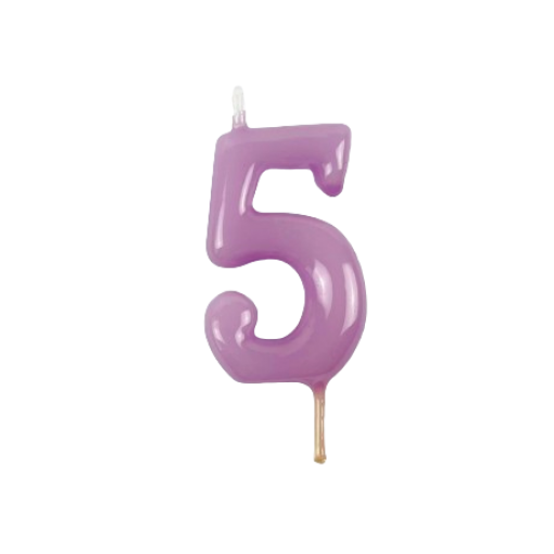 Vela Aniversário 6cm Lilás nº5