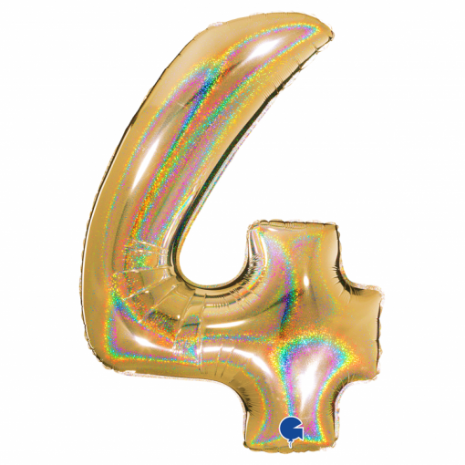 Balão Foil 102cm Holográfico Glitter Dourado nº4