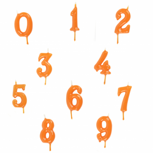 Sortido Velas de Aniversário 6cm Laranja