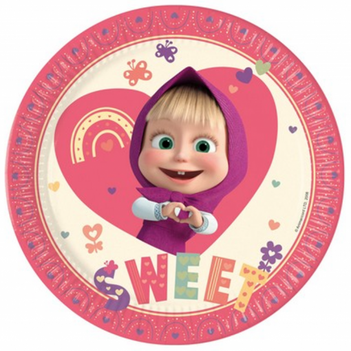 8 Pratos 23cm Masha Sweet Heart