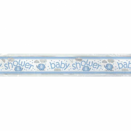Faixa foil 3,66m Baby Shower Elefante Azul