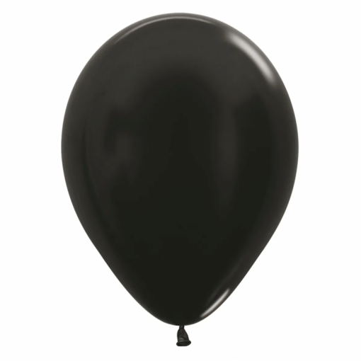 50 Balões latex R12 (30cm) - Metallic Black - 580