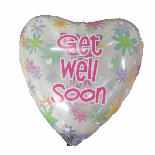 Balão Foil Clear SuperShape Bulk Get Well Soon com Borboletas dentro