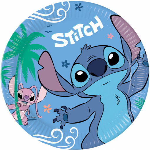 8 Pratos 23cm Stitch & Angel