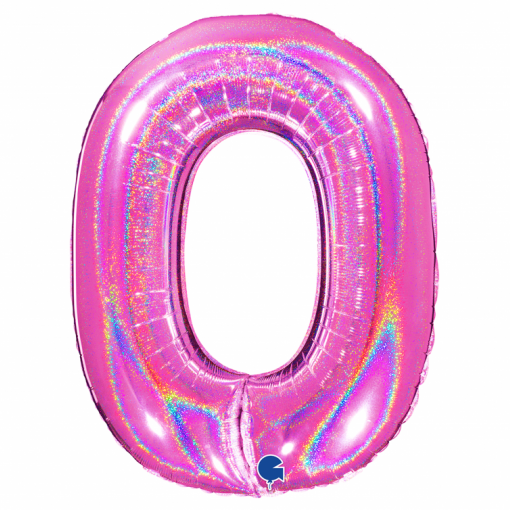 Balão Foil 102cm Holográfico Glitter Rosa nº0