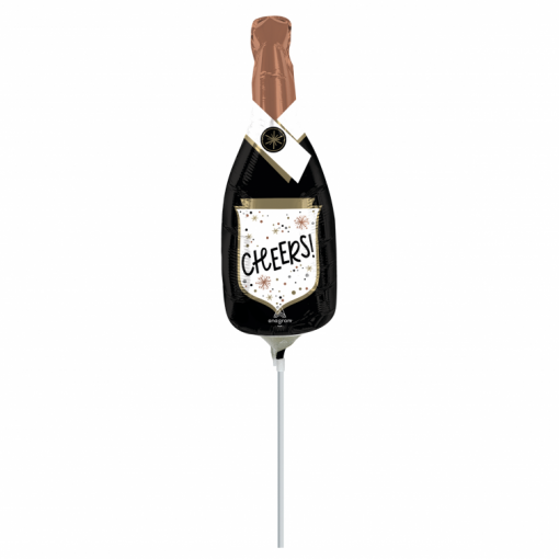 Balão Foil Mini Shape 35cm Cheers Conftti Bubbly Bottle - Ano Novo