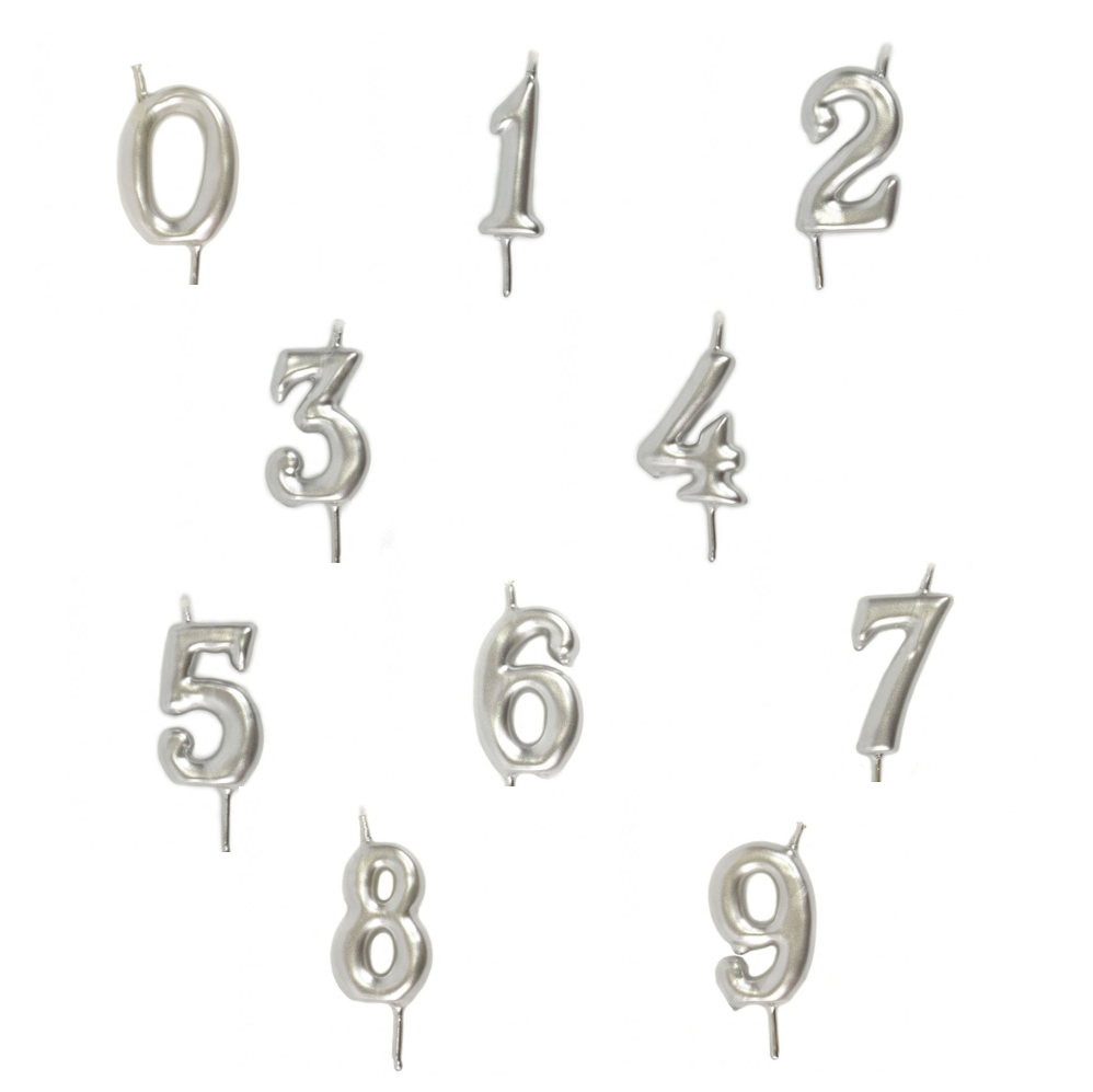 Sortido Velas de Aniversário 6cm Prateado