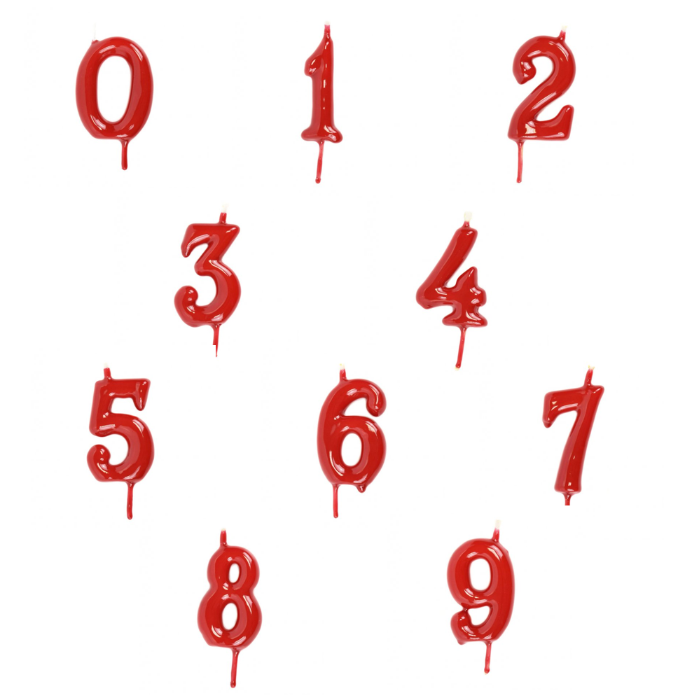 Sortido Velas de Aniversário 6cm Vermelho