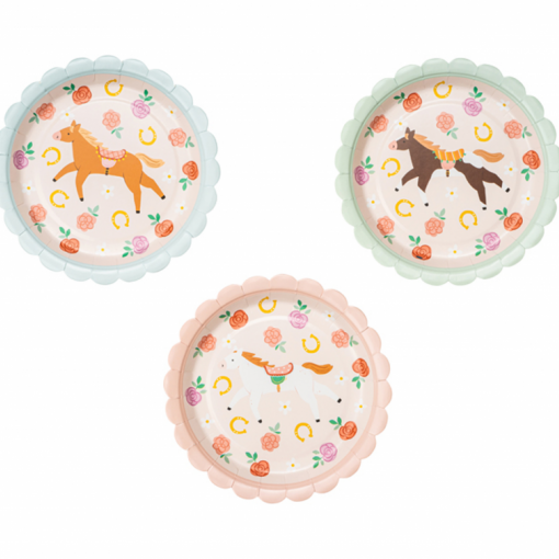 6 Pratos 18cm Cavalos