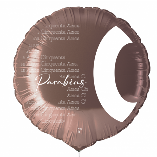 Balão Foil Redondo 18'' Rose Gold 50 anos