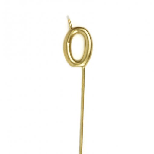 Vela de Aniversário Dourado 15,5cm nº0