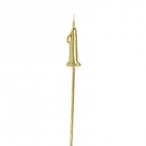 Vela de Aniversário Dourado 15,5cm nº1