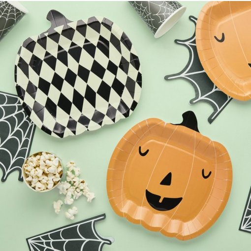 8 Pratos 22,5cm Abóbora Sortidos - Halloween