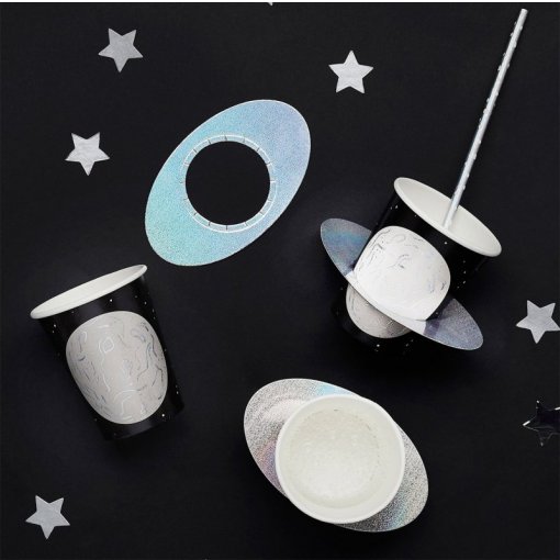 8 Copos 250ml Planetas - Espaço