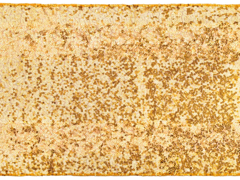 Corredor de Mesa Rede com Lantejoulas Douradas 30cm x 5m