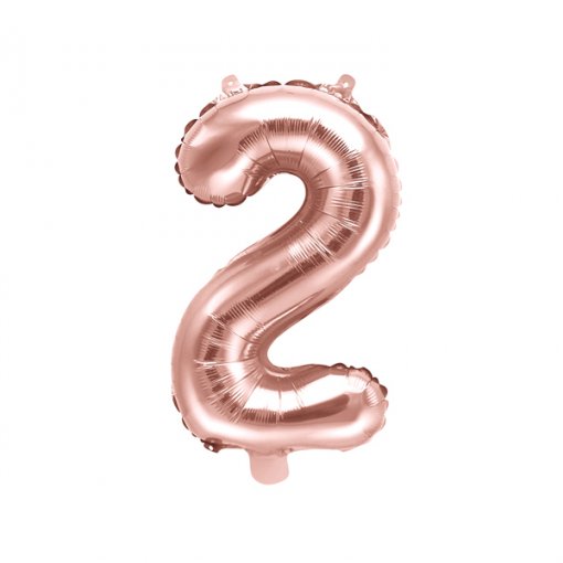 Balão Foil 35cm Rose Gold Número 2