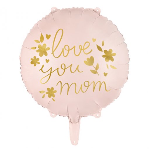 Balão Foil 45cm 'Love you mom' (Dia da Mãe)