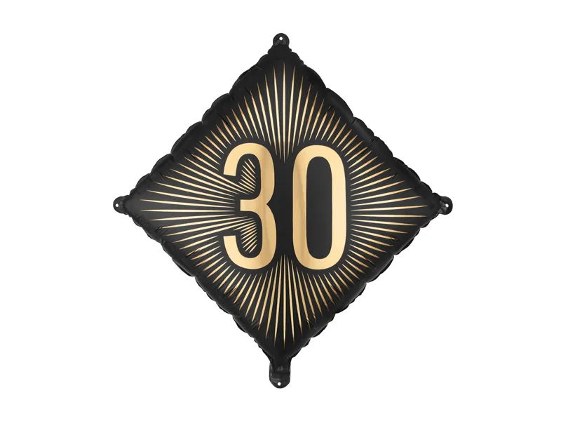 Balão Foil 46cm Preto - 30º Aniversário