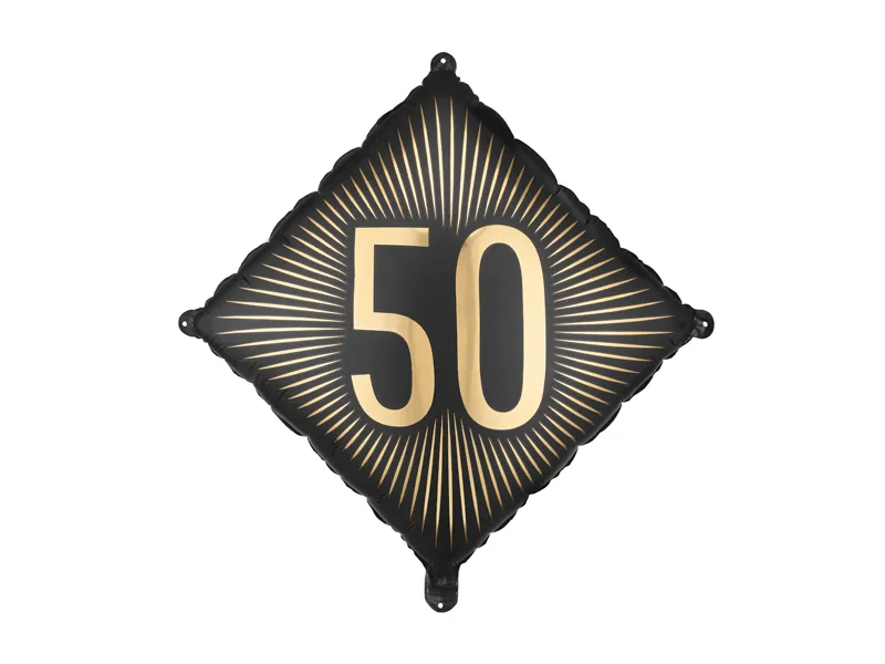 Balão Foil 46cm Preto - 50º Aniversário