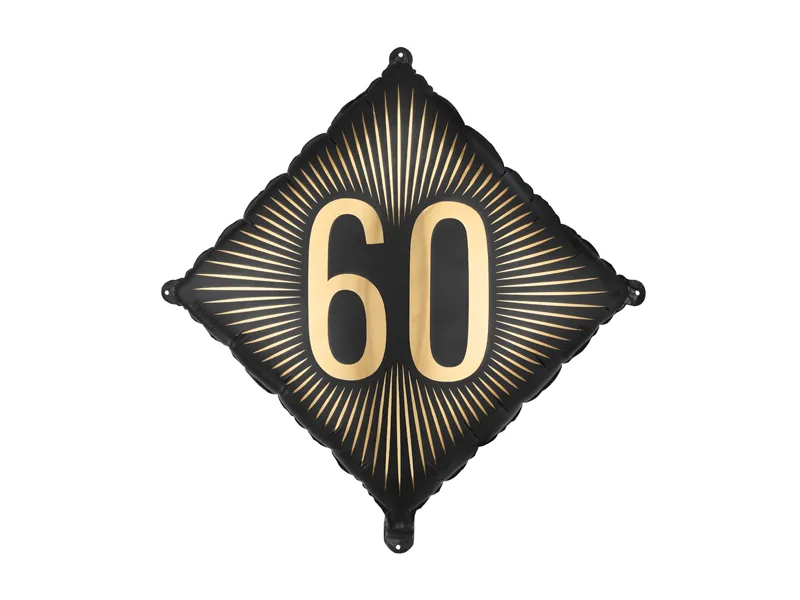 Balão Foil 46cm Preto - 60º Aniversário