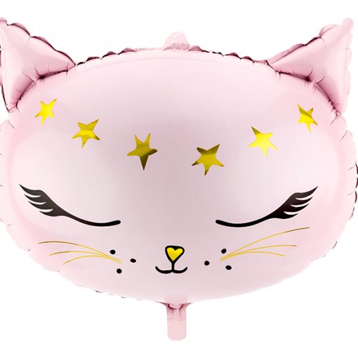 Balão Foil Gato Rosa 48x36cm