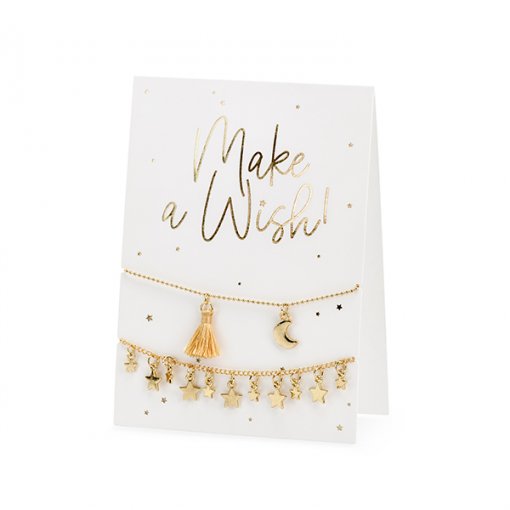 Postal 'Make a wish!' com pulseiras 10.5x14.8cm