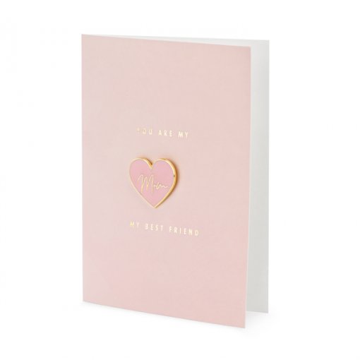 Postal Dia da Mãe com pin coração 10.5x14.8cm