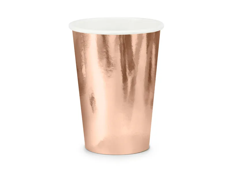 6 Copos 220ml Rose Gold Foil