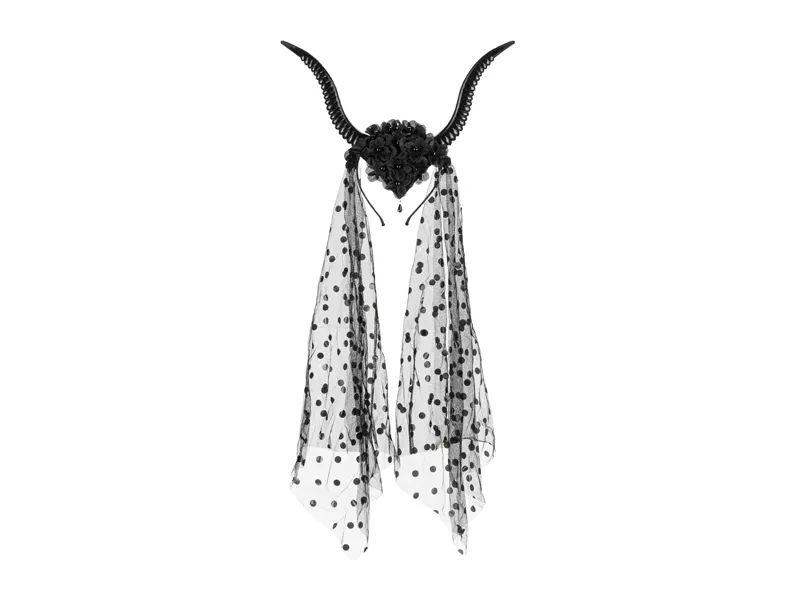 Bandolete 30x76cm Cornos do Diabo com Tulle - Halloween