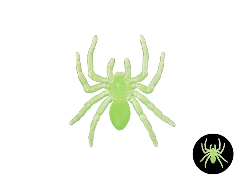 10 Aranhas de plástico 3x3,5cm Brilham no Escuro