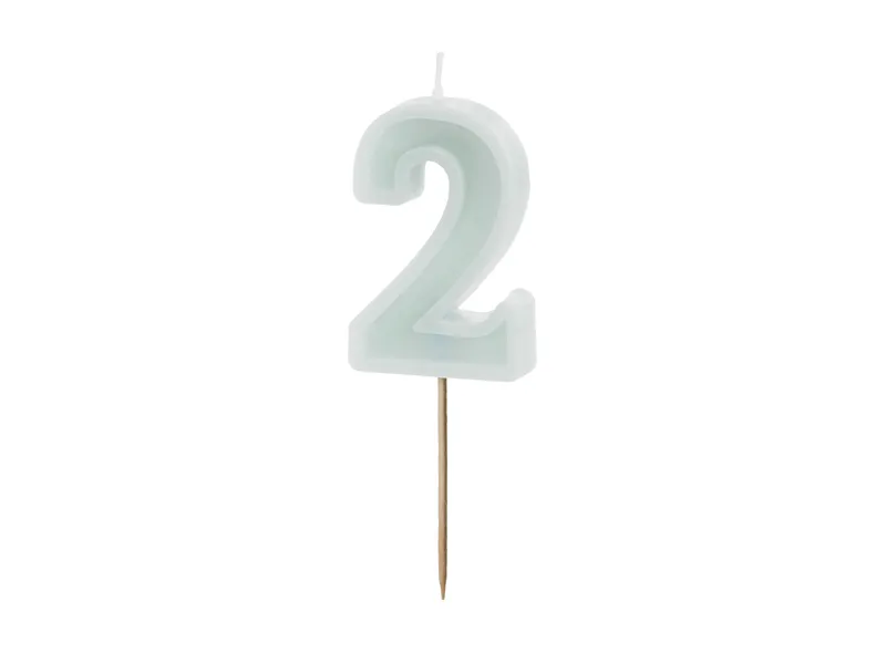 Vela de Aniversário Verde Light 6cm nº2