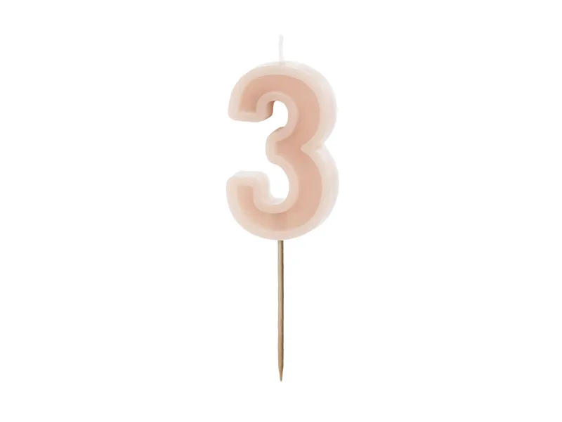 Vela de Aniversário Rosa Dusty 6cm nº3