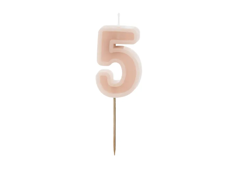 Vela de Aniversário Rosa Dusty 6cm nº5